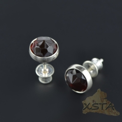 Dark Cherry Stud amber earrings